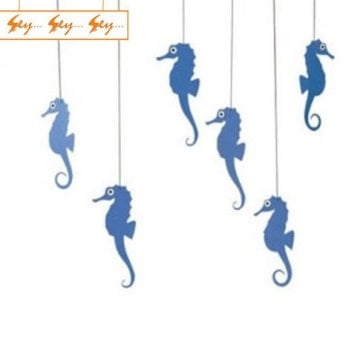 Flensted Mobiles Mavi Deniz Atı Tasarımlı Dekoratif Tavan Süsü