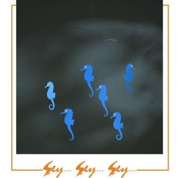 Flensted Mobiles Mavi Deniz Atı Tasarımlı Dekoratif Tavan Süsü