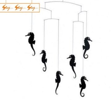 Flensted Mobiles Siyah Deniz Atı Tasarımlı Dekoratif Tavan Süsü