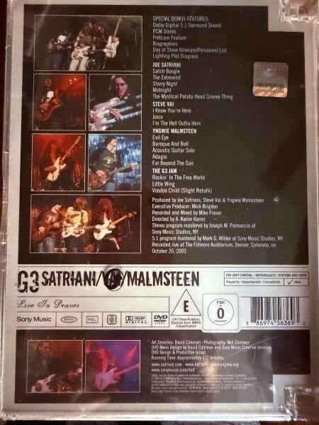 G3 Satriani Vai Malmsteen DVD Konser Arşiv