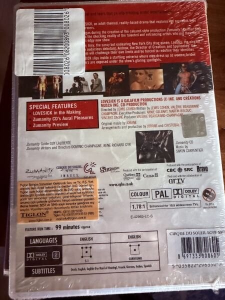 Cirque du Soleil Lovesick Gösteri DVD Film