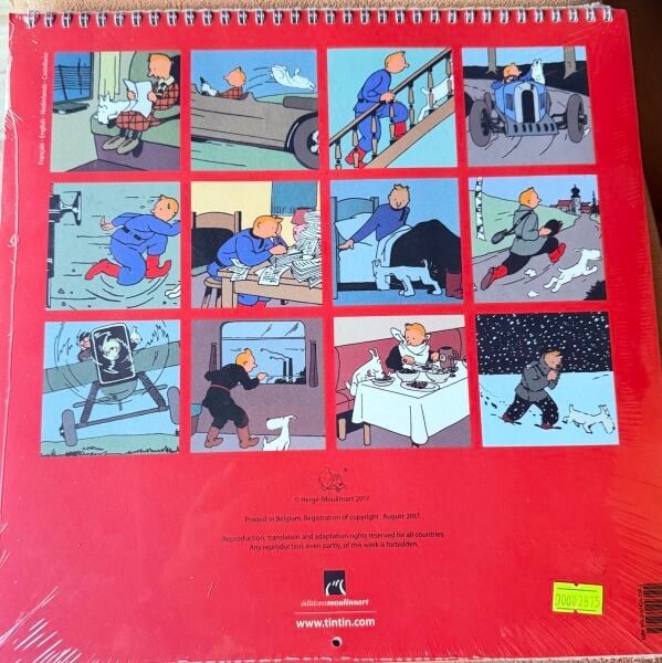 TINTIN CALENDAR 2018 - TENTEN DUVAR TAKVİM 2018