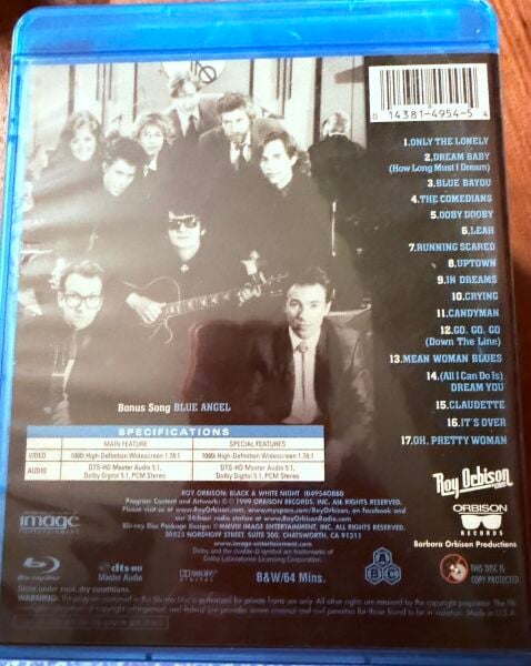 ROY ORBISON BLACK & WHITE NIGHT BLU-RAY