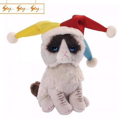 Komik Palyaço Kostümlü Grumpy Cat Jester Peluş Kedi