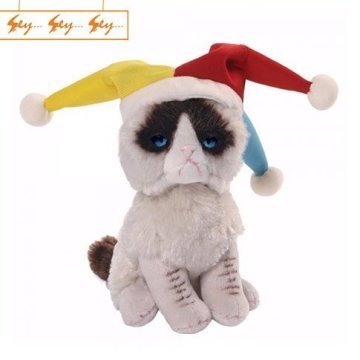 Komik Palyaço Kostümlü Grumpy Cat Jester Peluş Kedi