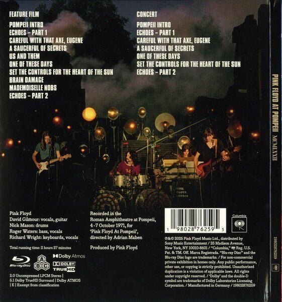 PINK FLOYD AT POMPEII - BLU-RAY