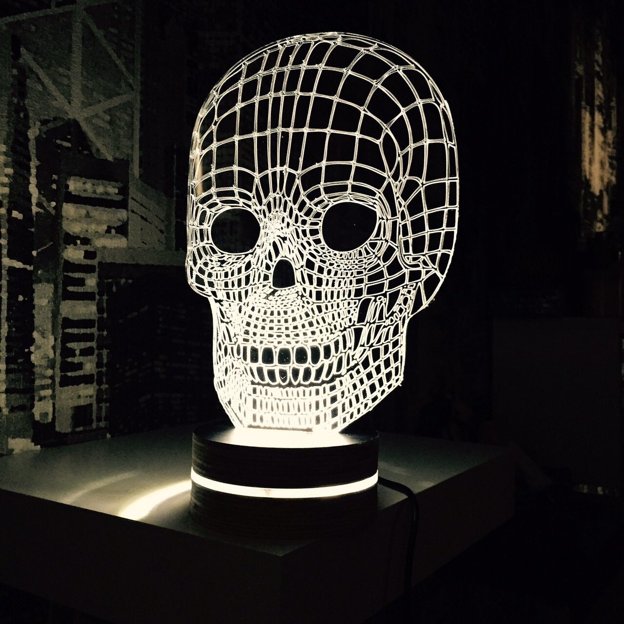 Kuru Kafa 3D Led Gece Lambası Dekoratif