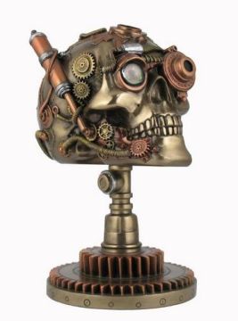 Steampunk Tasarım Kuru Kafa Ayaklı Biblo Obje
