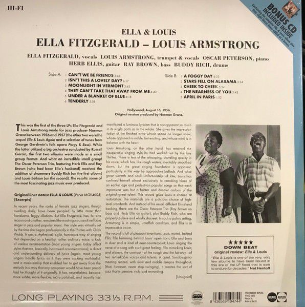 ELLA FITZGERALD AND LOUIS ARMSTRONG - ELLA AND LOUIS - LP + CD