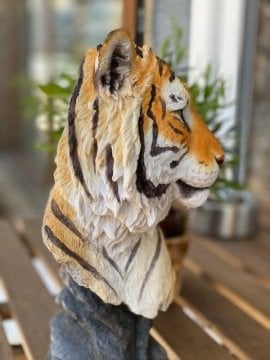 Dekoratif Büyük Kaplan Büst Biblosu