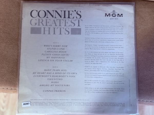 Connie Francis Connie's Greatest Hits LP