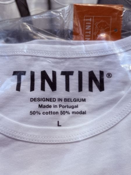 TINTIN T-SHIRT - TINTIN AND SNOWY IN ACTION - TENTEN T-SHIRT - L