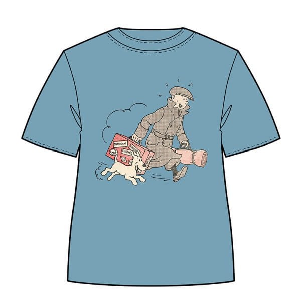 TINTIN T-SHIRT - TINTIN AND SNOWY SUITCASE - TENTEN T-SHIRT - XL
