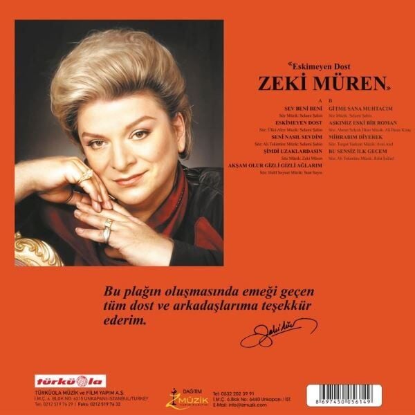 Zeki Müren Eskimeyen Dost Renkli Plak LP