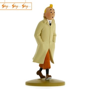 Tintin in His Coat Resin Figüre - Tenten Yürüyüş Figürü - Tintin