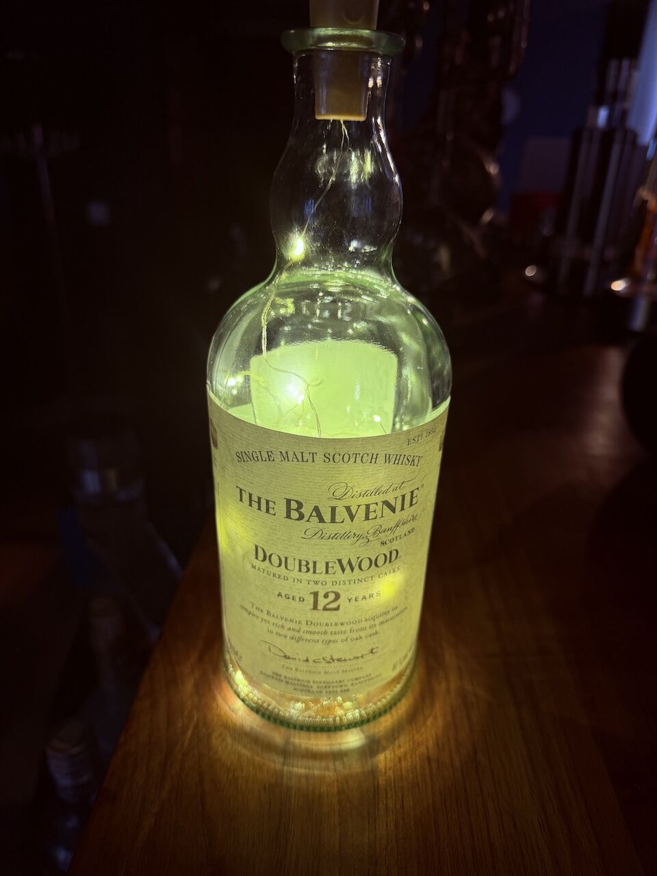 LED IŞIKLI İÇKİ ŞİŞESİ - THE BALVENIE 12 - BALVENIE VİSKİ ŞİŞESİ