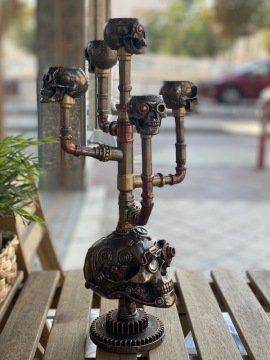 Dekoratif Kuru Kafa Şamdan Mumluk Obje