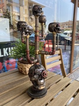 Dekoratif Kuru Kafa Şamdan Mumluk Obje
