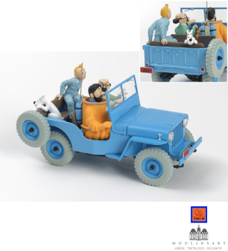 TINTIN CJ2A WILLY'S JEEP-TENTEN AY JİPİ-1/24