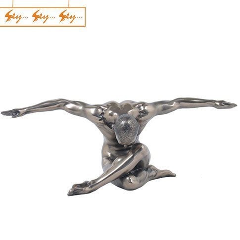 Wise Modern Bronz Renk Dekoratif İnsan Heykeli 28cm
