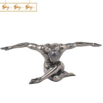 Wise Modern Bronz Renk Dekoratif İnsan Heykeli 28cm