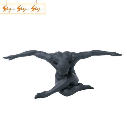 Wise Modern Siyah Renk Dekoratif İnsan Heykeli 28cm