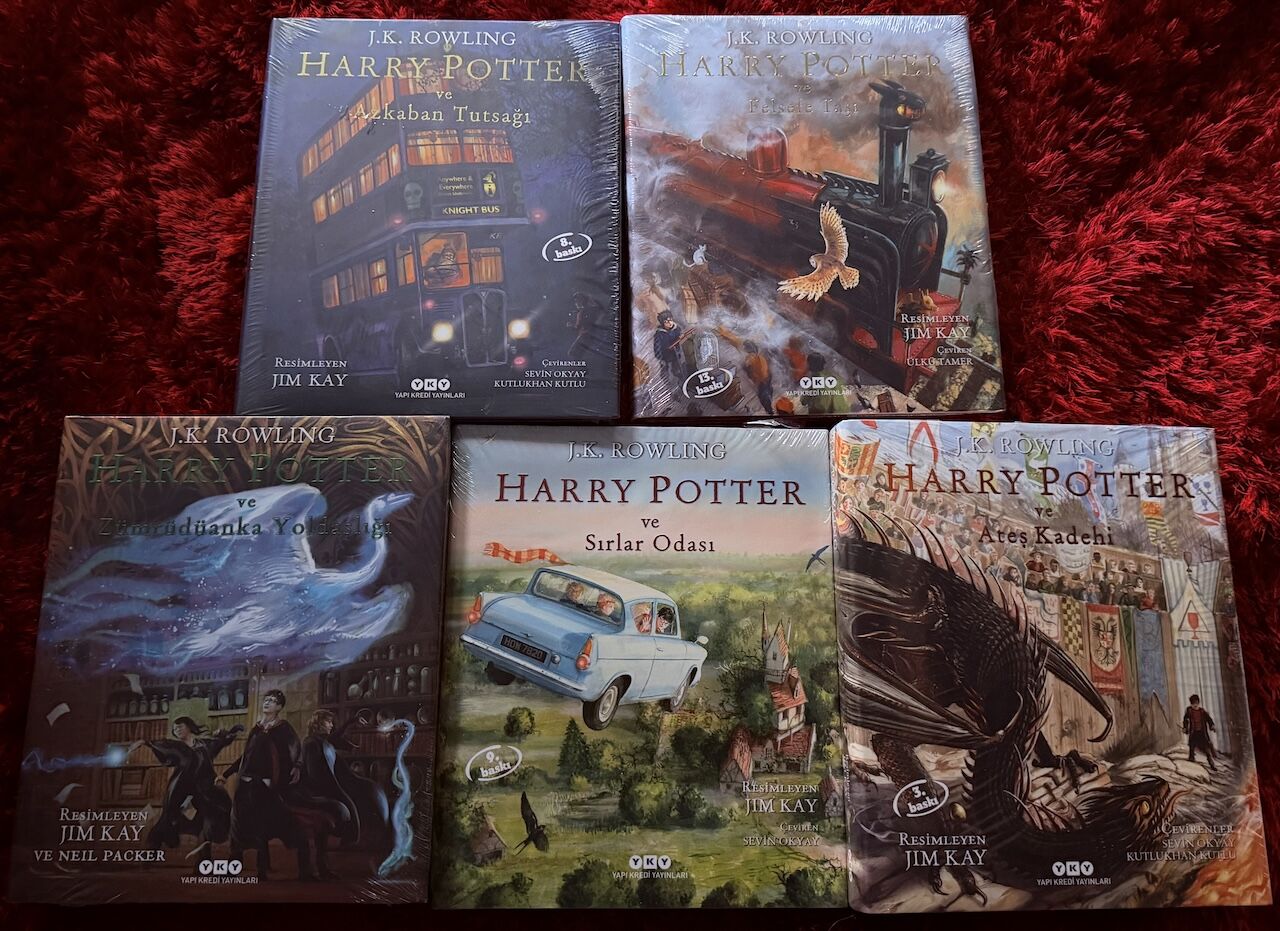 Harry Potter Resimli Özel Baskı 5 Kitap Set Ciltli